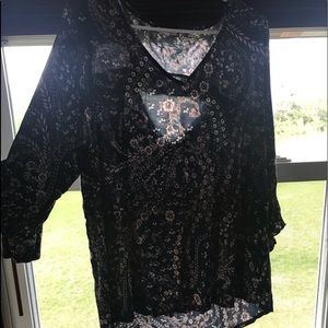 Blue Patterned Blouse